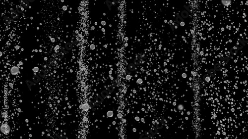 Slika na platnu Bubble surges on black background move upwards. 3d illustration