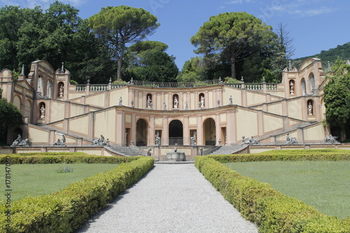 view of old villa on Garda lake in north Italy
