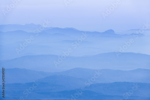 Lanscape with blue mountains