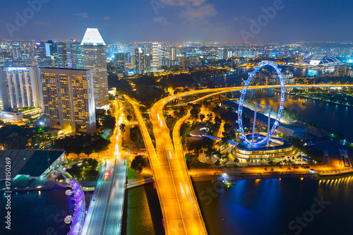  Singapore Ferries Wheel, aerial view photo