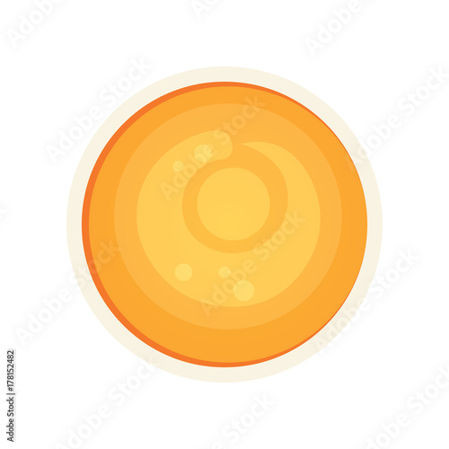 Vector puree healthy breakfast, baby food isolated on white