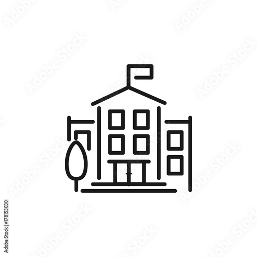 University Icon library sign building school icon
