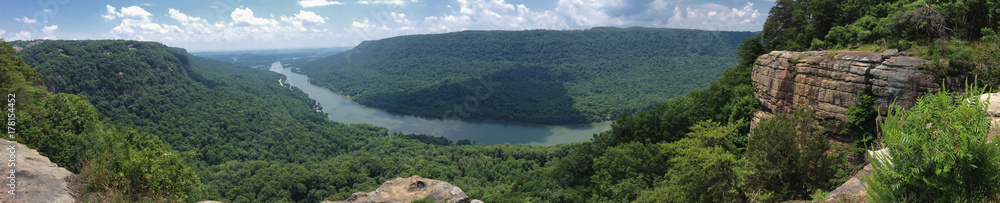 Panoramic view of Tennessee River Gorge from edge of Cumberland Plateau Panoramic view of Tennessee River Gorge from edge of Cumberland Plateau