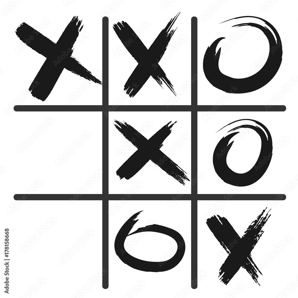 Tic tac toe game icon, black isolated on white background, vector  illustration. Stock Vector | Adobe Stock