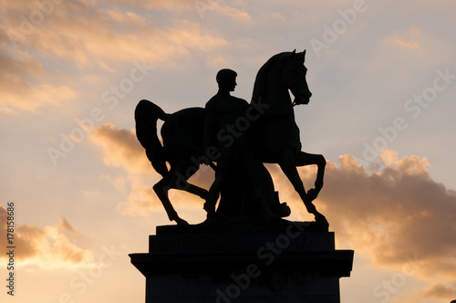 backlit statue in Paris.France.