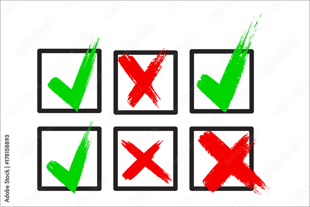 Check box list icons set, isolated on white background, vector illustration. Check box list icons set, isolated on white background, vector illustration.