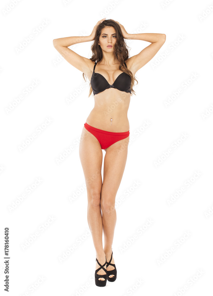 Full length portrait of young woman wearing sexy underwear Full length portrait of young woman wearing sexy underwear