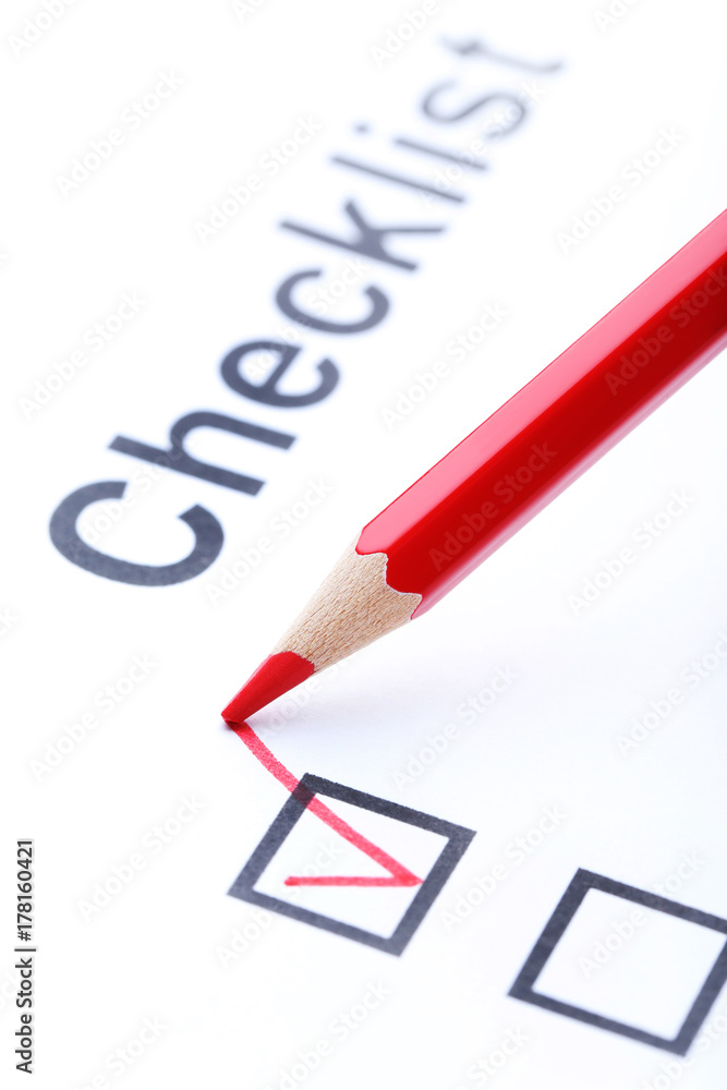 Check boxes on white paper Check boxes on white paper