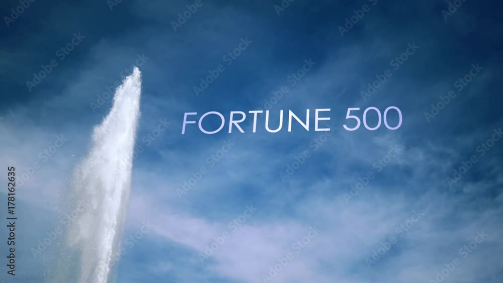 Cinematic Geyser with metaphor text against blue sky Fortune 500