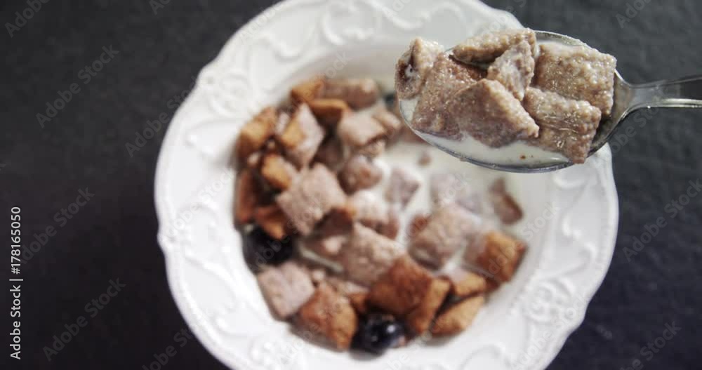Chocolate toast crunch soaked in milk Chocolate toast crunch soaked in milk