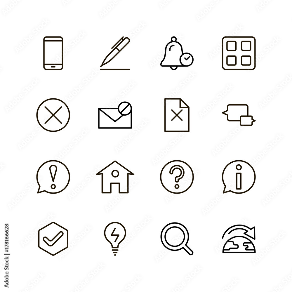 Flat line icon Flat line icon