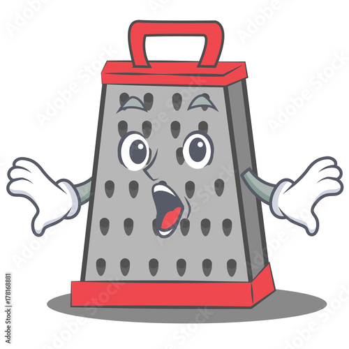 Suprised kitchen grater character cartoon