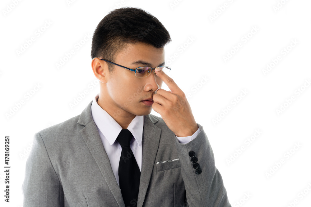 Portrait of a business man with glasses. Isolated on white background Portrait of a business man with glasses. Isolated on white background