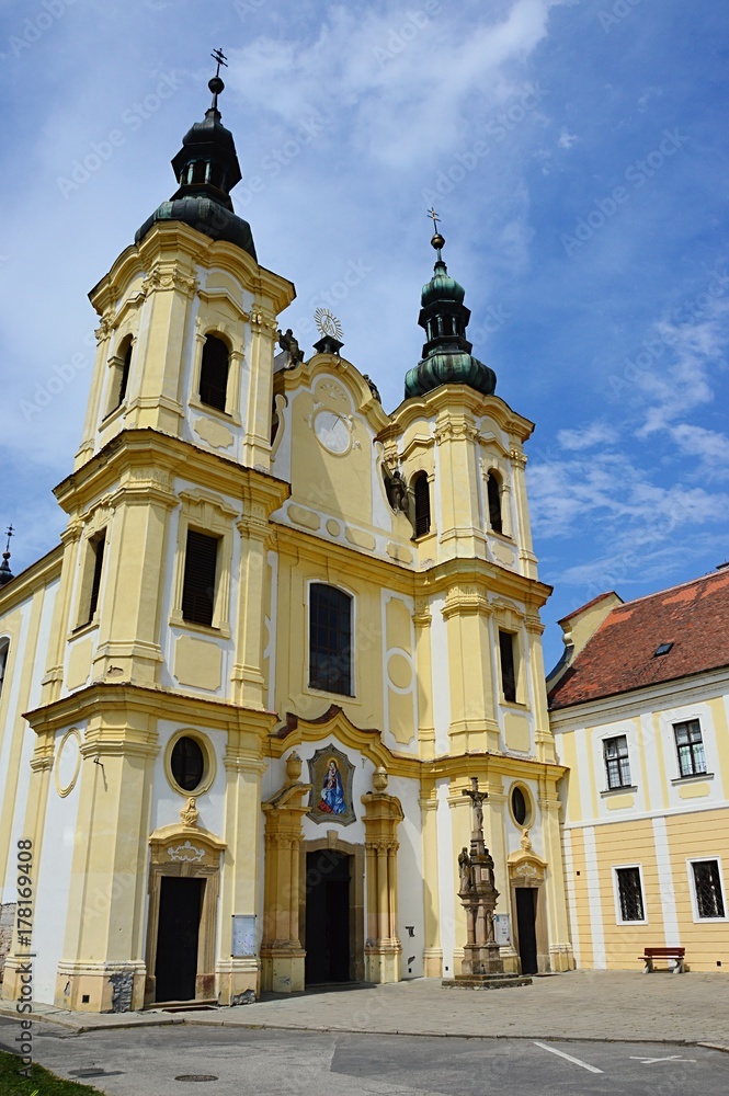 Baroque church of Translation of Virgin Mary in Straznice, Czech Republic