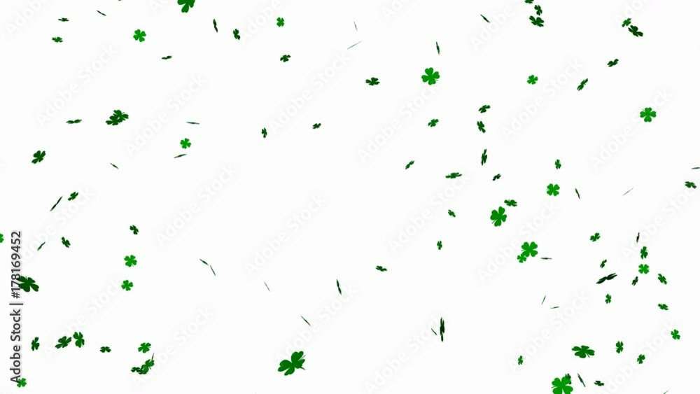 Four leaf clover flying - seamless looping, alpha channels and 4K