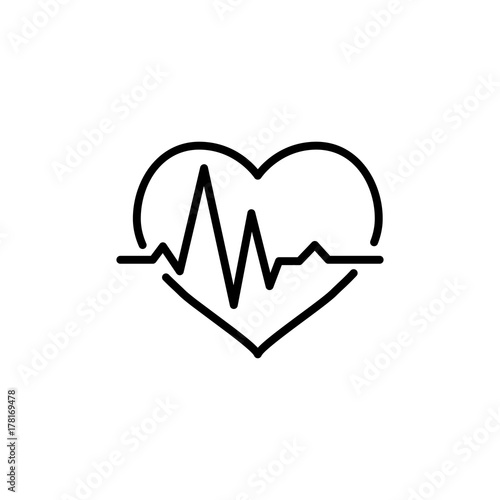 Modern cardiogram line icon.
