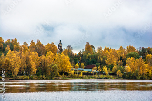 Landscape with old Church on the Bank of the Volga.