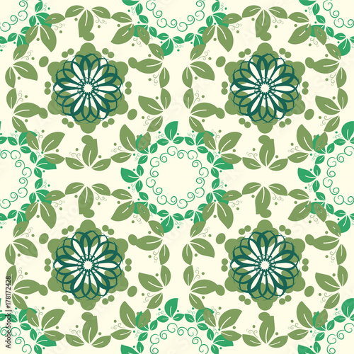Seamless abstract floral pattern,mandala pattern © panpriya
