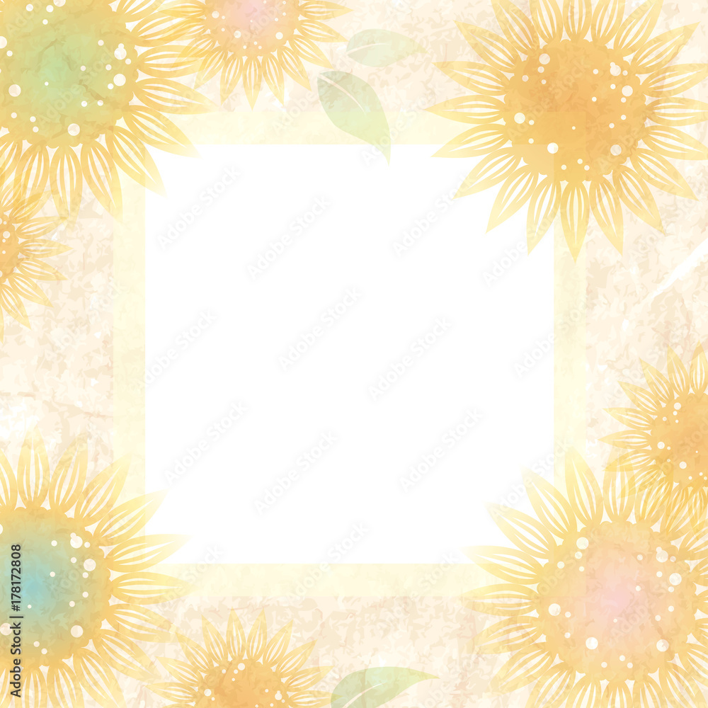 Obraz premium ひまわり 向日葵 フレーム 素材