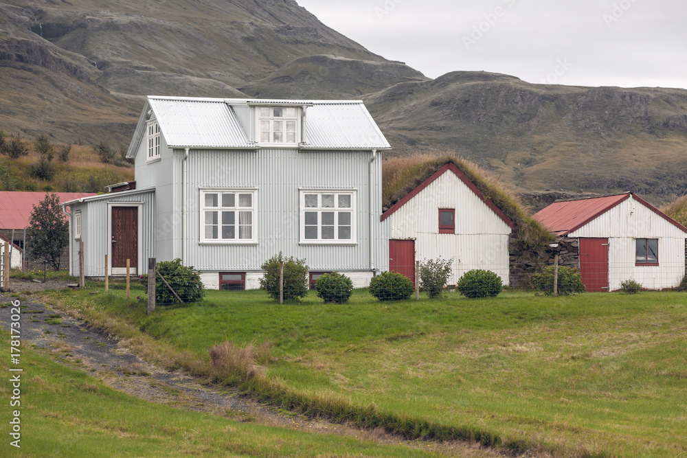 White Siding Icelandic Houses