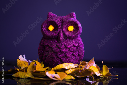 Purple Owl with Sparkles