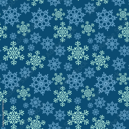 Wallpaper Mural Snowflakes seamless pattern. Snow falls background. Symbol winter, Merry Christmas holiday, Happy New Year celebration Vector illustration Torontodigital.ca