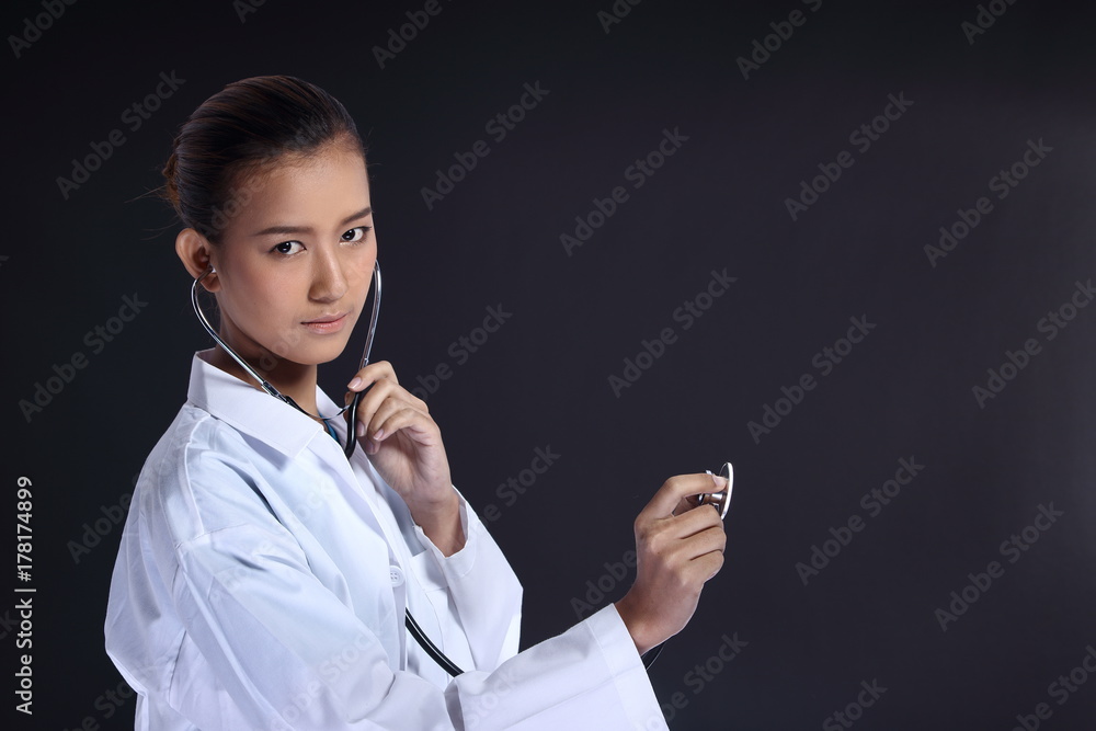 Doctor Nurse in white blue shirt with stethoscope and uniform Doctor Nurse in white blue shirt with stethoscope and uniform