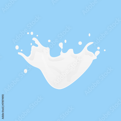 3D vector milk splash and pouring