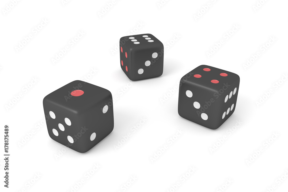 Dice. 3d rendering. Dice. 3d rendering.