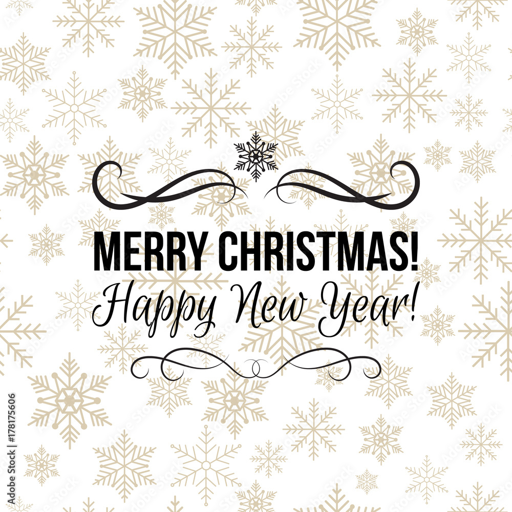 Christmas And New Year Typographical Background