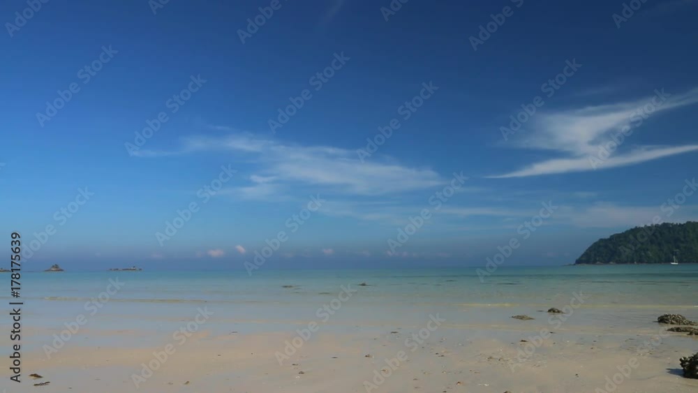 beautiful scene, tropical sea and beach with blue sky beautiful scene, tropical sea and beach with blue sky
