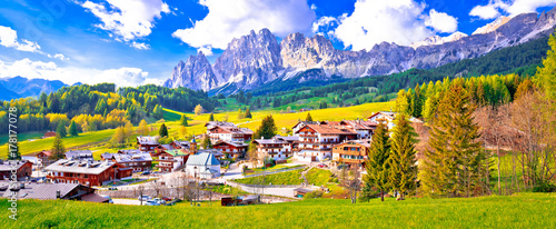 Alps landscape in Cortina D' Ampezzo panoramic view photo