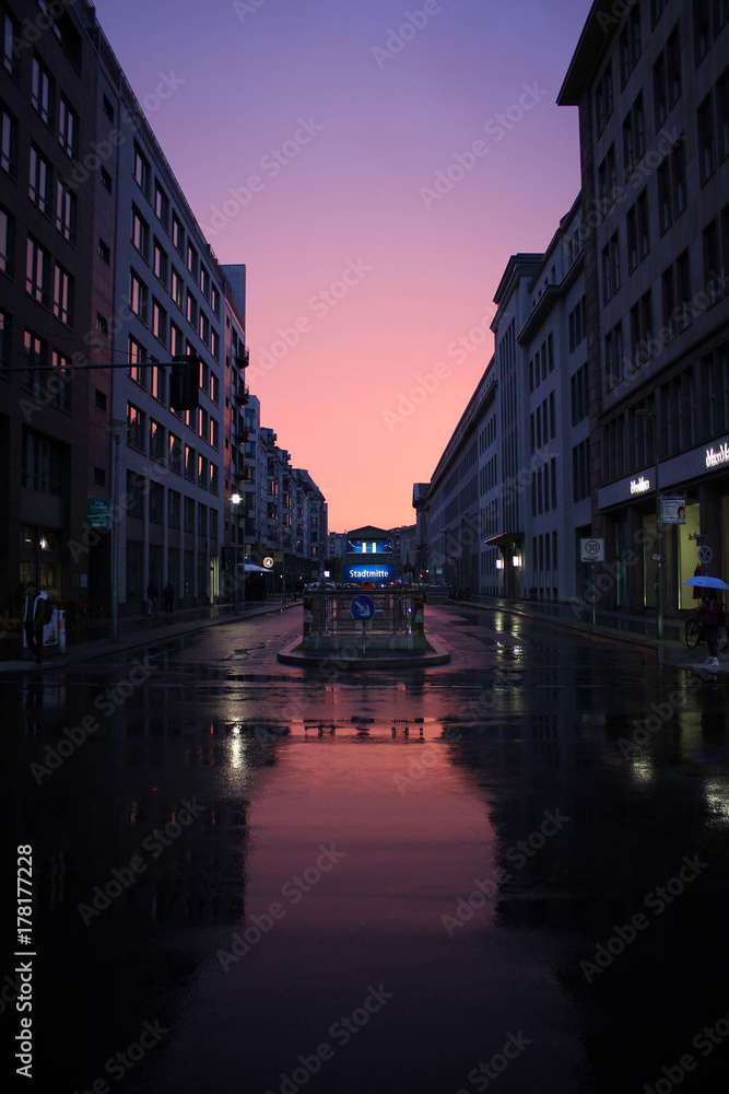 Amazing sunset in Berlin, Germany