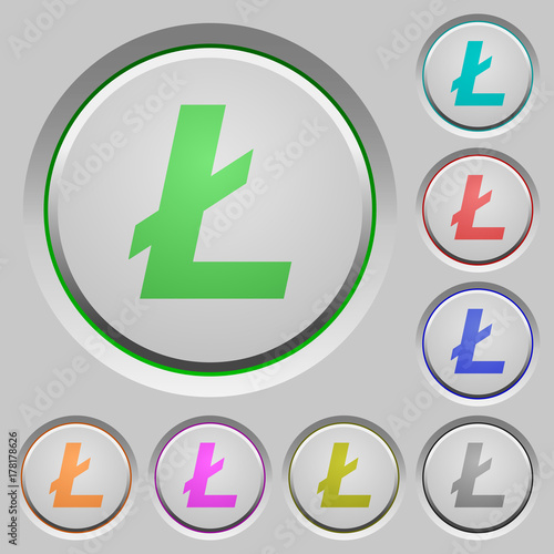 Litecoin digital cryptocurrency push buttons