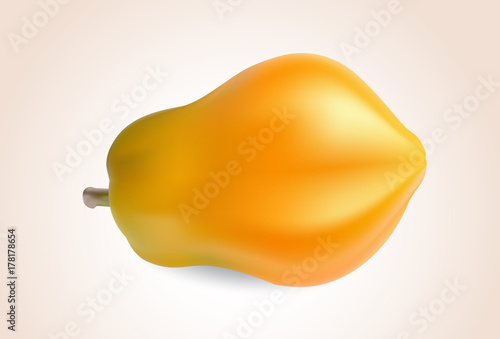 ripe papaya isolated on a white background