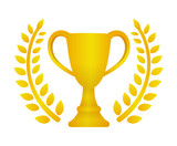 Trophy cup icon illustration. gold ( 1st place ) 
