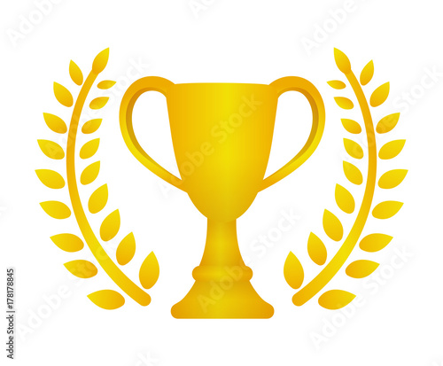 Trophy cup icon illustration. gold ( 1st place ) 