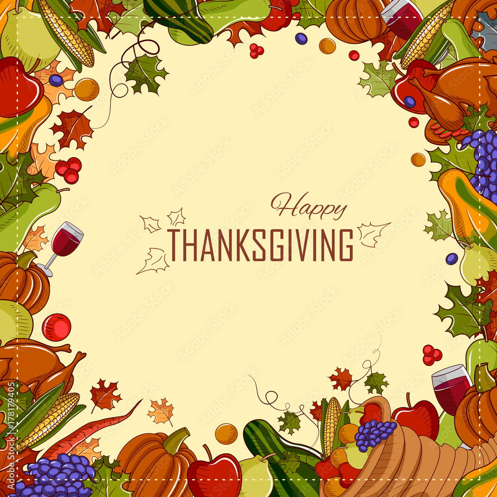 Fototapeta premium Happy Thanksgiving holiday festival background