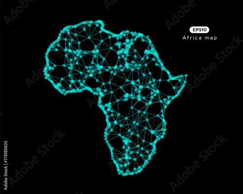 Vector abstract illustration of Africa map.