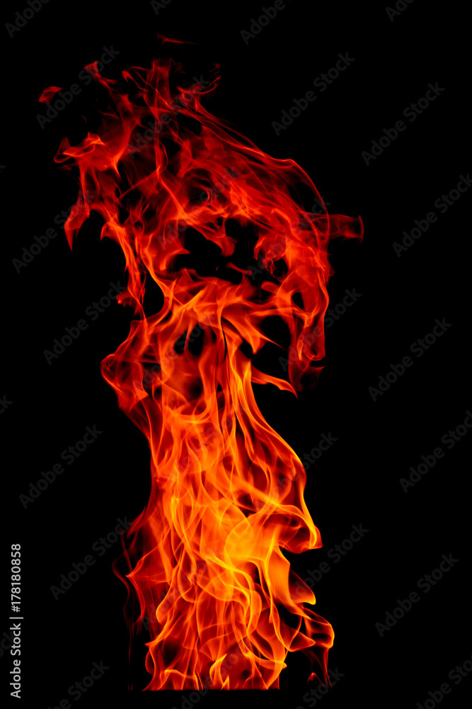 Fire flame isolated on black isolated background - Beautiful yellow, orange and red and red blaze fire flame texture style. Fire flame isolated on black isolated background - Beautiful yellow, orange and red and red blaze fire flame texture style.