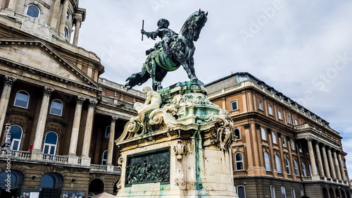 Statue of Prince Eugene of Savoy in the court of Buda castle in Budapest, Hungary.