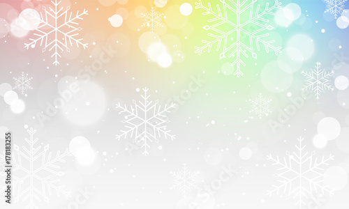 Abstract winter vector blurred wallpaper with snowflakes.