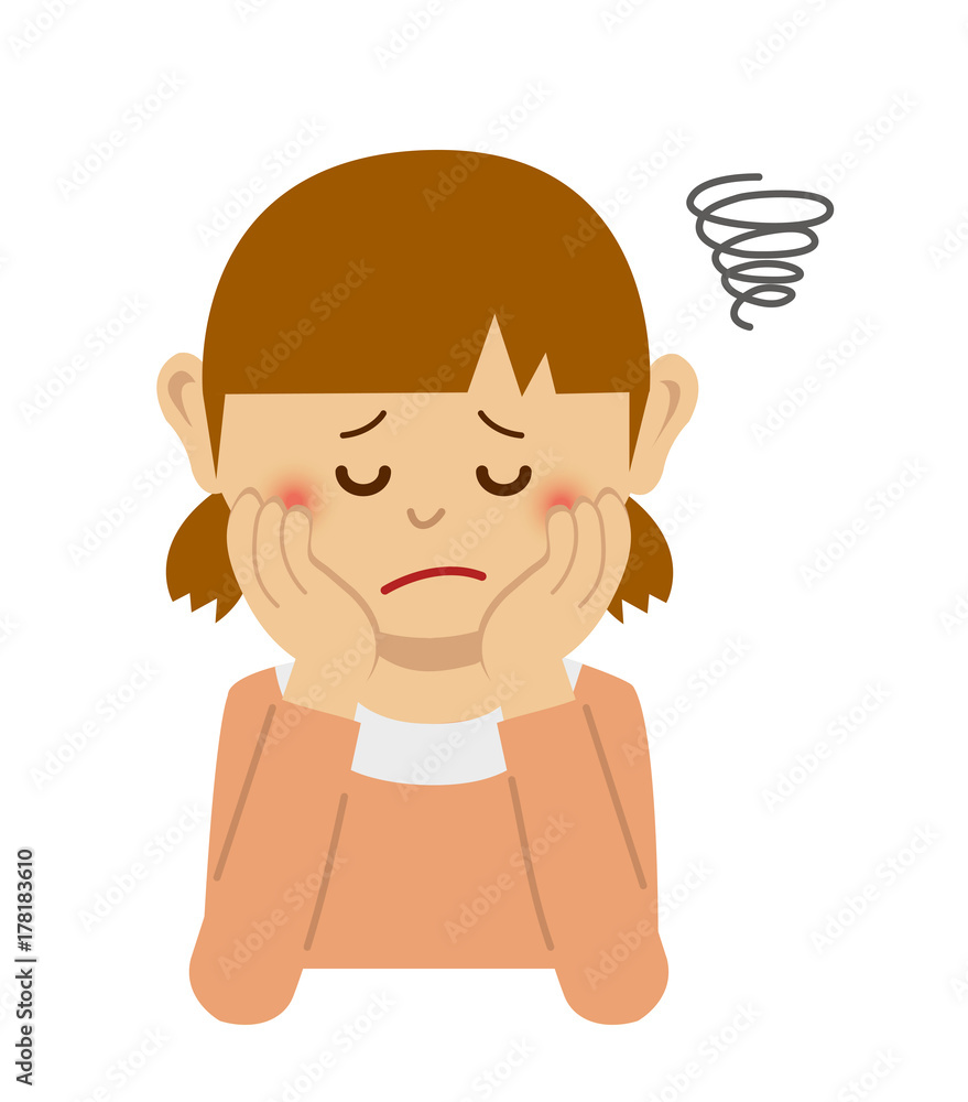 thinking / troubled / suffering girl illustration thinking / troubled / suffering girl illustration