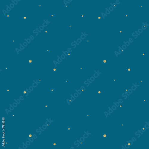 Golden confetti pattern. Modern abstract vector seamless background with small gold texture dots . Perfect for festive party invitations, greeting cards and wrapping paper.