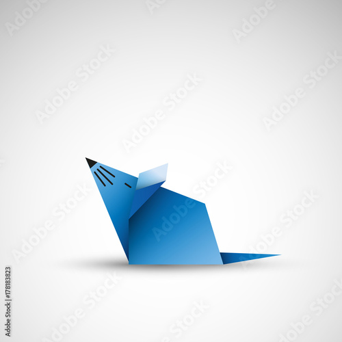 mysz origami wektor