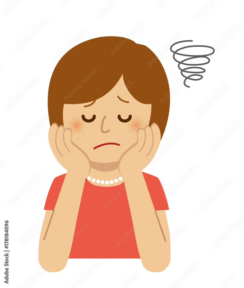 thinking / troubled / suffering woman illustration thinking / troubled / suffering woman illustration