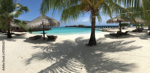 Beautiful view from the beach in Maldives