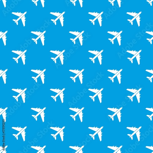 Passenger airliner pattern seamless blue