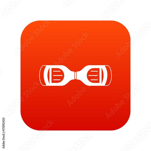 Hoverboard gyro pod top view icon digital red