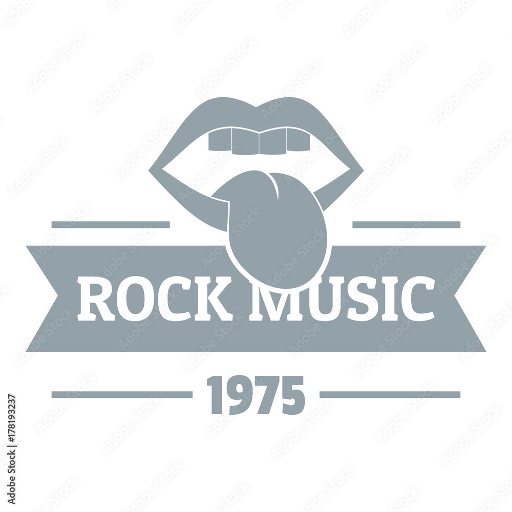 Festival rock music logo, simple gray style Festival rock music logo, simple gray style